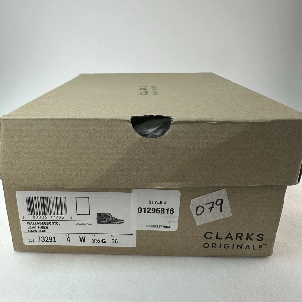 Clarks Originals Wallabee Boot Lilac Suede Women's Size 4 New In Box
